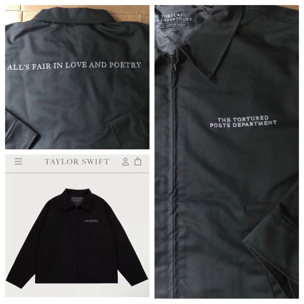 NEW The Tortured Poets Department TTPD Black Jacket XL (NO Patches)